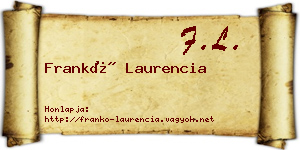 Frankó Laurencia névjegykártya